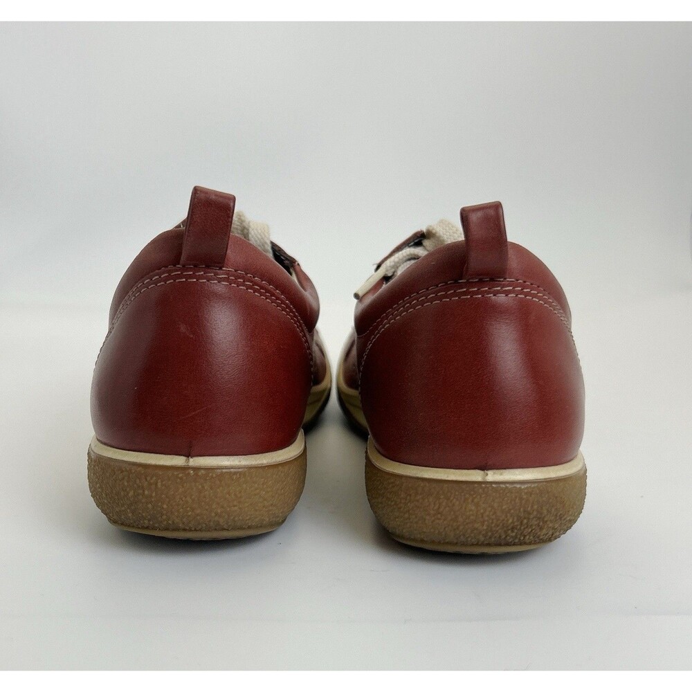 ECCO Chase II Tie Shoes Womens Sz 8-8.5 39 EU Port/Red Leather Lace Up Sneaker - Picture 6 of 9
